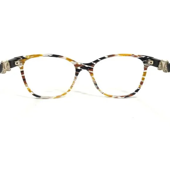 Bvlgari Eyeglasses Frames 4118-B 5377 Black Yellow Gray Striped 52-17-135 - Picture 8 of 11